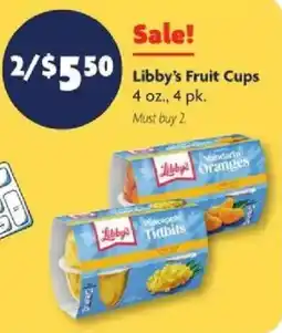 Family Dollar Libby's Fruit Cups offer