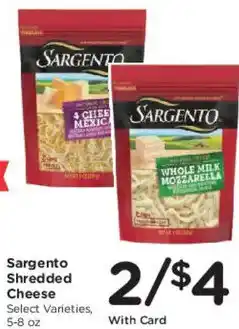 Smith's Sargento shredded cheese offer