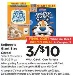 Smith's Kellogg's Giant Size Cereal offer