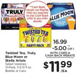 Smith's Twisted Tea, Truly, Blue Moon or Stella Artois offer