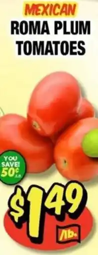 Western Beef Mexican roma plum tomatoes offer