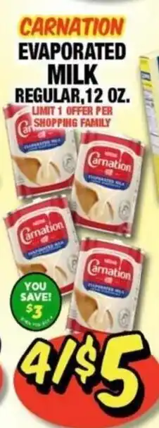 Western Beef Carnation evaporated milk offer