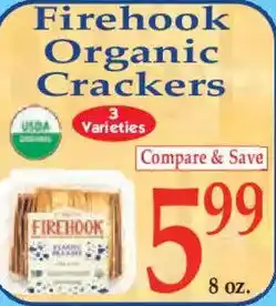 Market Basket Firehook organic crackers offer