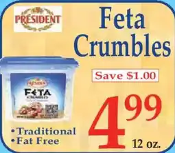 Market Basket President feta crumbles offer