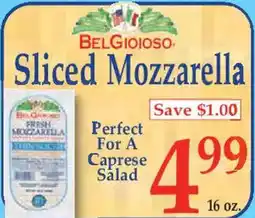 Market Basket Belgioioso Sliced Mozzarella offer