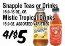Western Beef Snapple teas or drinks offer