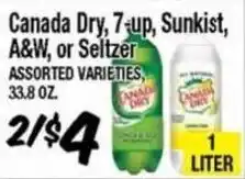 Western Beef Canada Dry, 7-up, Sunkist, A&W, or Seltzer offer