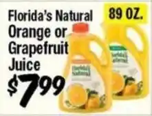 Western Beef Florida's Natural Orange or Grapefruit Juice offer