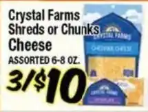 Western Beef Crystal Farms Shreds or Chunks Cheese offer
