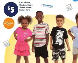 Family Dollar Kids' Shorts, Skirts or Short Sleeve Shirts offer