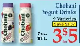 Market Basket Chobani Yogurt Drinks offer