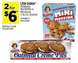 Dollar General Little Debbie Multipacks, Mini Muffins or Mini Donuts offer