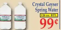 Market Basket Crystal Geyser Spring Water offer