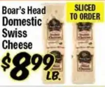 Western Beef Boar's Head Domestic Swiss Cheese offer