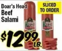 Western Beef Boar's Head Beef Salami offer