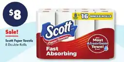 Family Dollar Scott paper towels offer