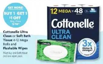 Family Dollar Cottonelle ultra clean or soft bath tissue offer