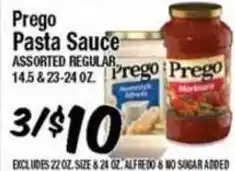 Western Beef Prego pasta sauce assorted regular offer