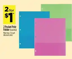 Dollar General 2 Pocket Poly Folder Assorted offer