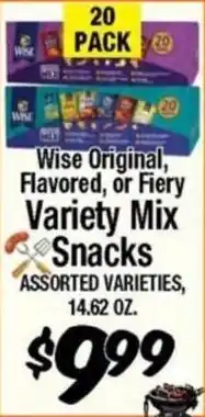 Western Beef Wise Original, Flavored, or Fiery Variety Mix Snacks offer