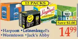 Market Basket 12 Packs Harpoon Leinenkugel's Wormtown Jack's Abby offer