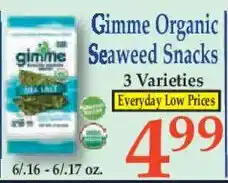 Market Basket Gimme Organic Seaweed Snacks offer