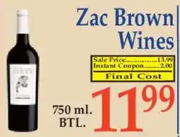 Market Basket Zac Brown Wines offer