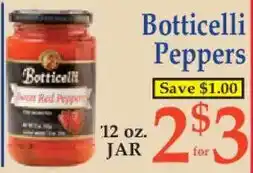 Market Basket Botticelli sweet red peppers offer
