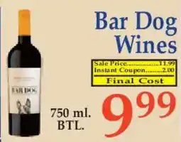 Market Basket Bar Dog Wines offer