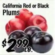 Western Beef California red or black plums offer
