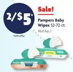 Family Dollar Pampers Baby Wipes offer