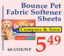 Market Basket Bounce Pet Fabric Softener Sheets offer