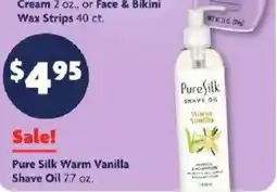 Family Dollar Pure Silk Warm Vanilla Shave Oil offer