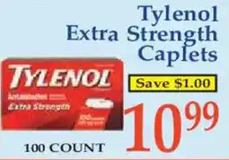 Market Basket Tylenol extra strength caplets offer