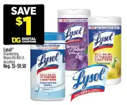 Dollar General Lysol disinfecting wipes assorted offer