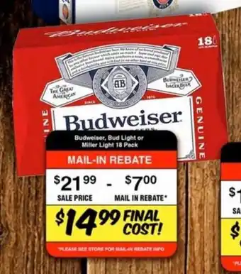 Western Beef Budweiser, Bud Light or Miller Light offer