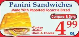 Market Basket Panini Sandwiches offer