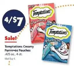 Family Dollar Temptations Creamy Purrrrée Pouches offer
