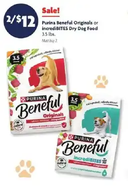Family Dollar Purina Beneful Originals or incrediBites Dry Dog Food offer