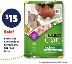 Family Dollar Purina Cat Chow Indoor Formula Dry Cat Food offer