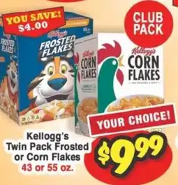 Western Beef Kellogg's Twin Pack Frosted or Corn Flakes offer