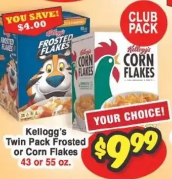 Western Beef Kellogg's Twin Pack Frosted or Corn Flakes offer