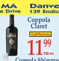 Market Basket Coppola Claret offer