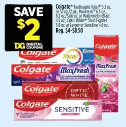 Dollar General Colgate toothpaste offer