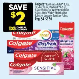 Dollar General Colgate toothpaste offer