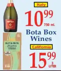 Market Basket Bota Box Wines offer