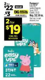 Dollar General Pampers easy ups diapers offer