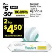 Dollar General Pampers wipes offer