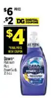Dollar General Dawn Platinum Plus Power Suds offer
