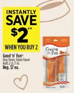 Dollar General Good 'n' Fun Dog Treats Triple Flavor Rolls offer